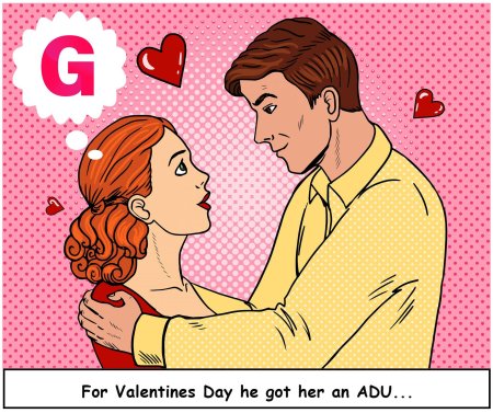 Поп арт мужчина с подарком