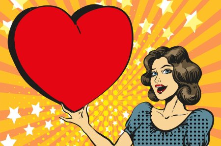 Поп арт счастливая девушка