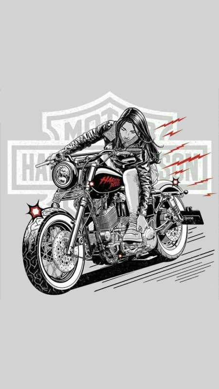 Харлей дэвидсон мотоцикл эскиз