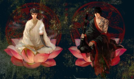 Девушка лотос арт