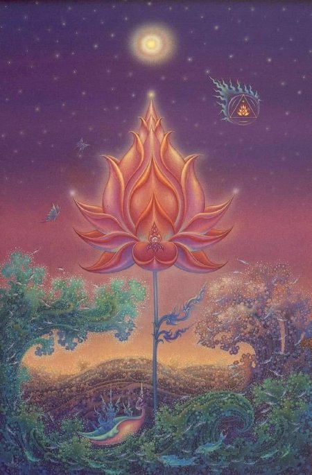 Буддийская живопись лотос