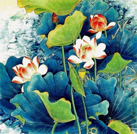 Китайская живопись лотосы кувшинки
