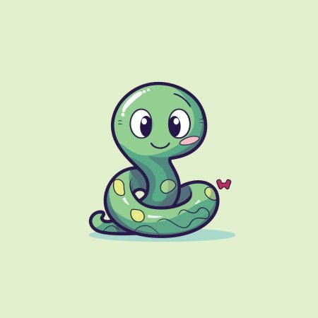 Мультяшная змея стикеры