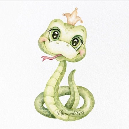 Милая змея рисунок