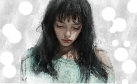 Девушка плачет арт