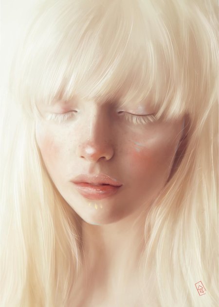 Девушка альбинос красивая