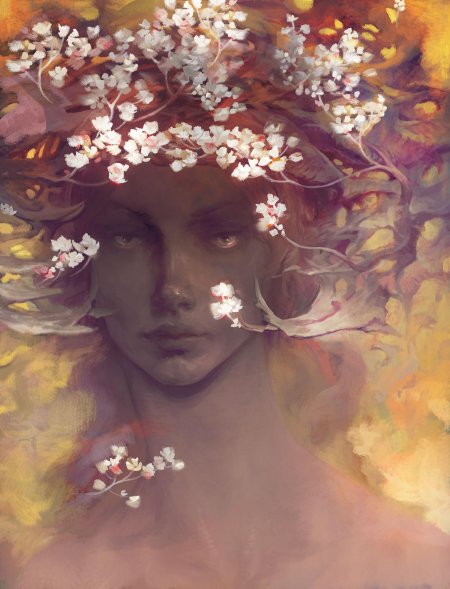 Цветы девушка