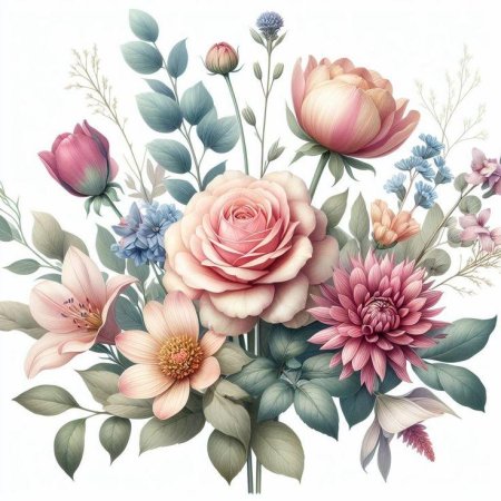 Цветок акварель