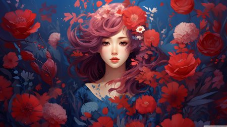 Девушка с цветам