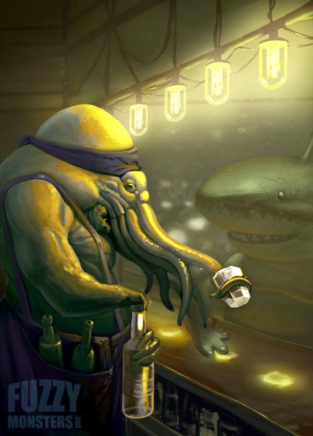 Осьминог бармен