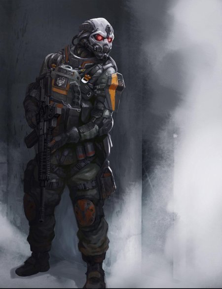 Биопанк солдат арт