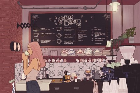 Фон для кофейни