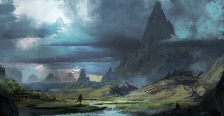 Горы фэнтези арт
