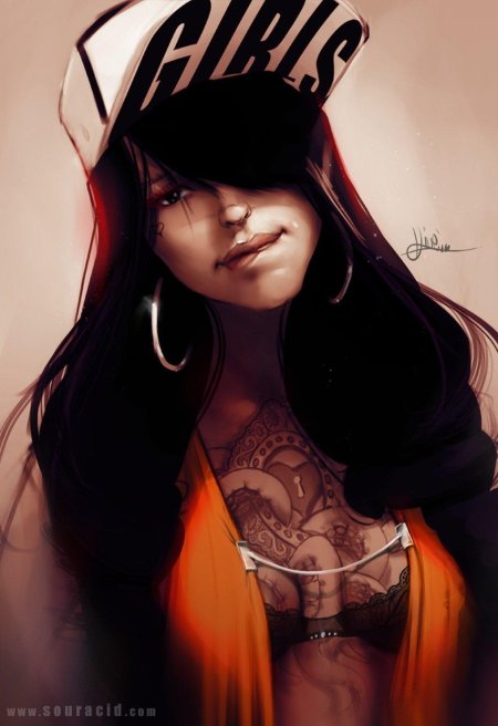 Крутая девушка арт