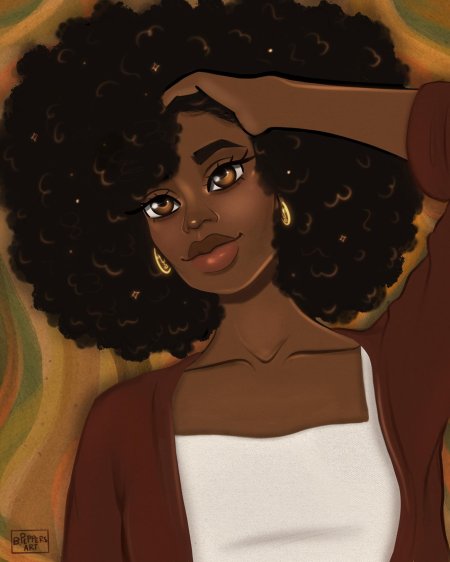 Темнокожая девушка арт