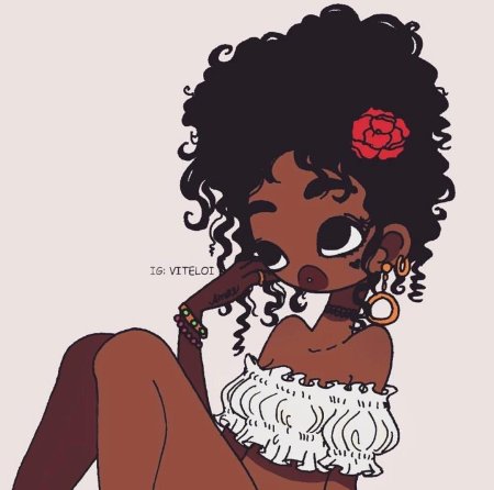 Мультяшная девушка афро