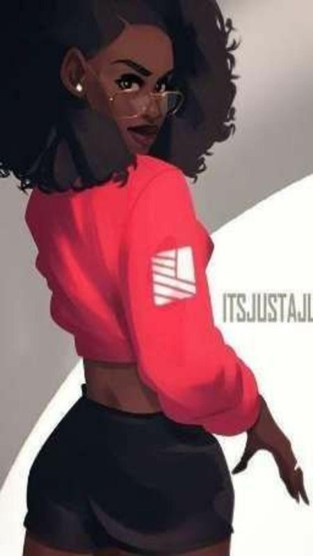 Темнокожая девушка рисунок