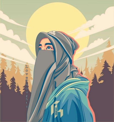 Девушка в хиджабе арт