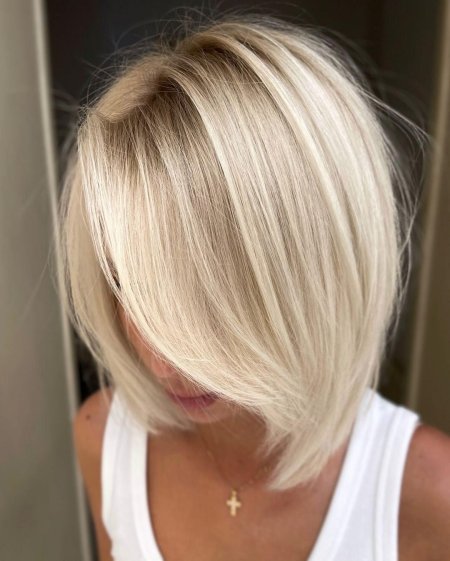 Стрижка каре блонд