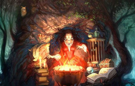 Ведьма колдует