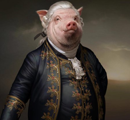 Свин в костюме