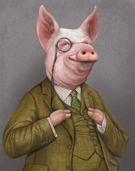 Свинья в костюме
