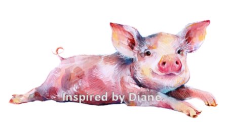 Свинья акварель