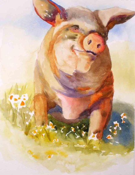 Свинья живопись