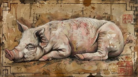 Свинья живопись