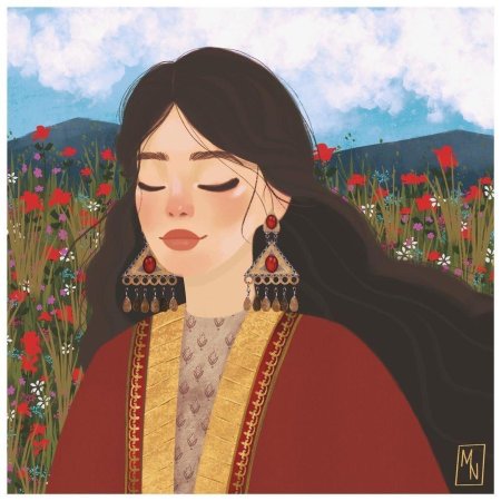 Казахская девушка арт