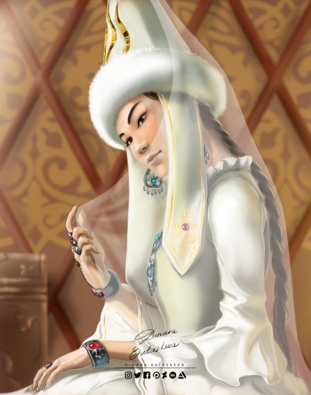 Казахская девушка арт