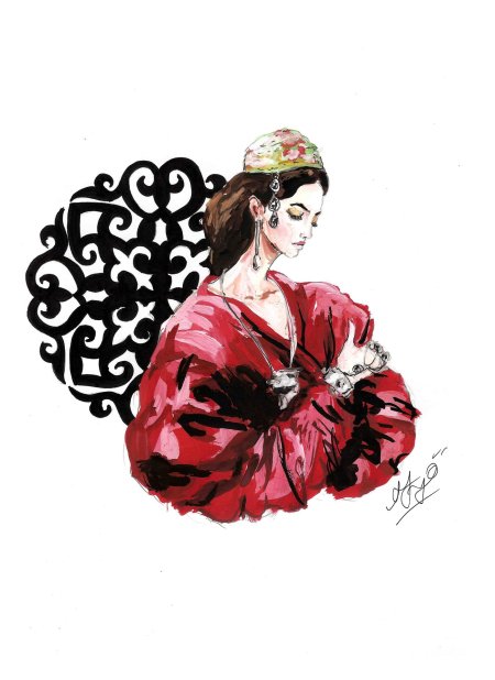 Силуэт казахской девушки