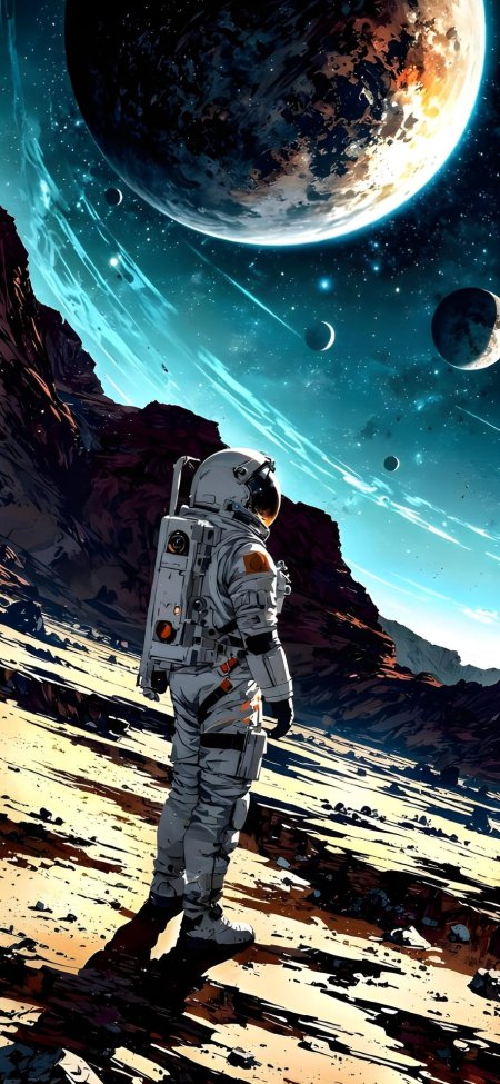 Космонавт в космосе