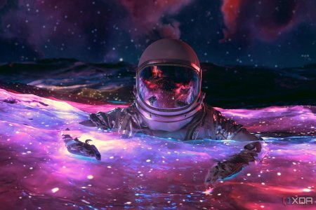 Космонавт в космосе