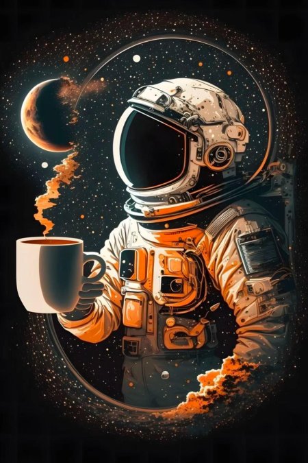 Космонавт с кофе