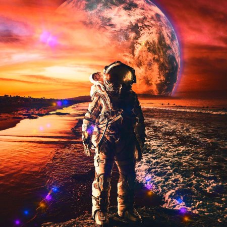 Космонавт в космосе