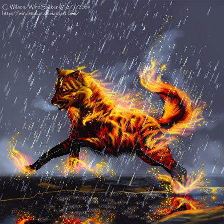 Огненный волк арт