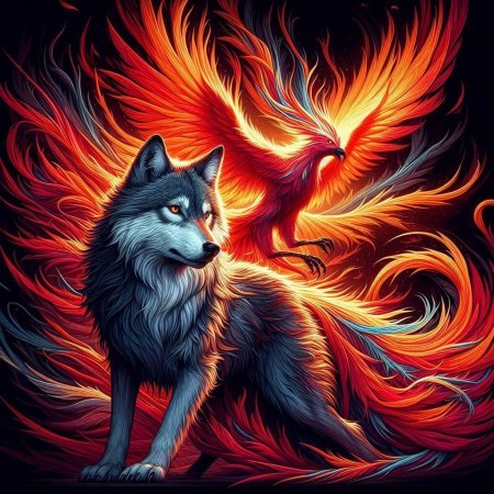 Птица феникс картина