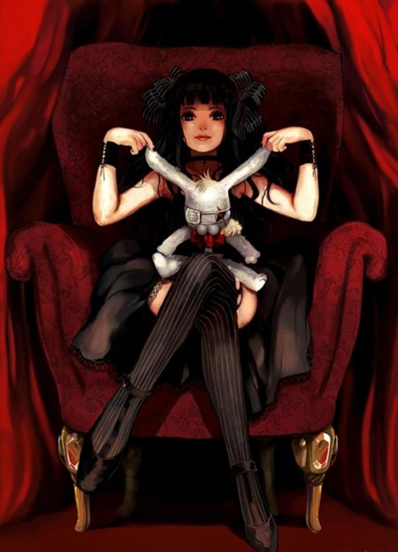 Аниме девушка в кресле