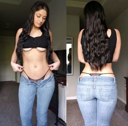 Девушка в обтягивающих джинсах