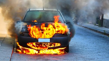 Горит автомобиль