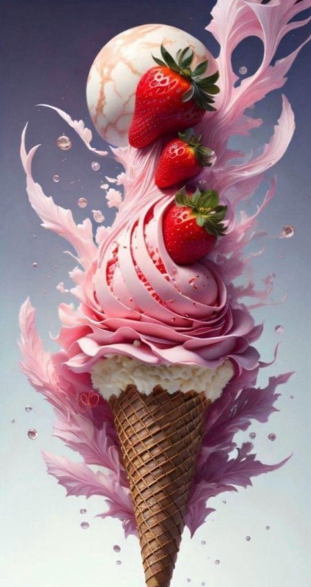 Клубничное мороженое