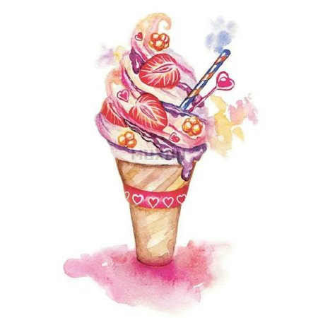 Мороженое акварель