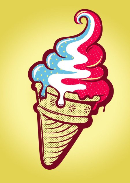 Рожок мороженого рисунок