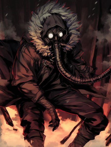 Сталкер в противогазе