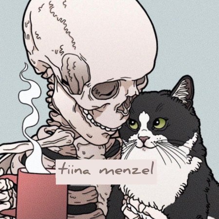 Скелет с котом