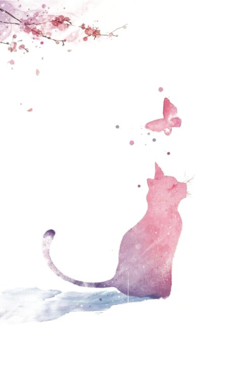 Котики на розовом фоне