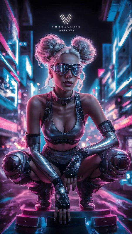 Девушка киберпанк арт