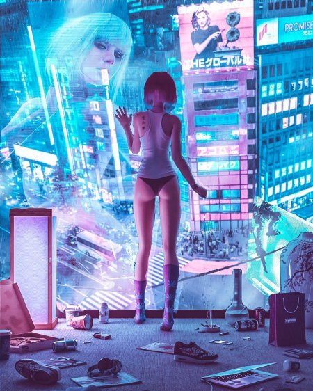 Cyberpunk 2077 девушки арт