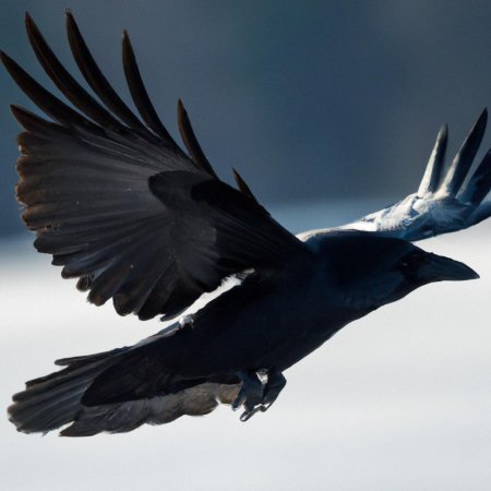 Ворон с расправленными крыльями